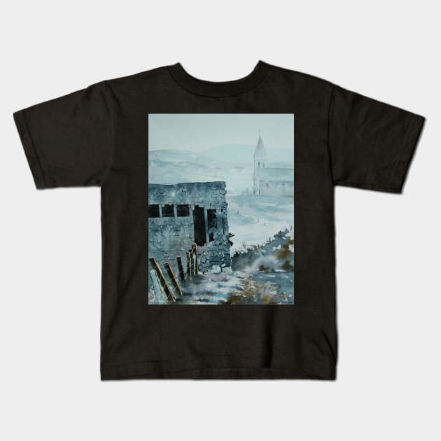 Burn Braes in Winter Kids T-Shirt by arlyon